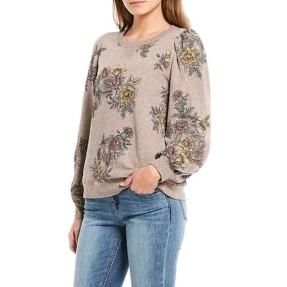 Democracy Womens Rustic Floral Feminine Sweatshirt Sz M Boho - Picture 9 of 9